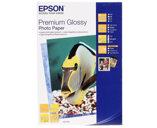 Купить Фотобумага Epson Premium глянцевая 255г/м кв, 10см x 15см, 50л (C13S041729) по лучшей цене
