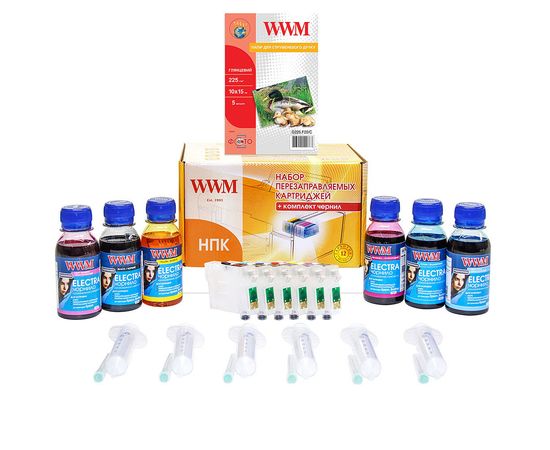 Купить Набор перезаправляемых картриджей WWM для Epson Stylus Photo T50/T59/TX650/TX659 (RC.T082U) с универсальными чернилами ELECTRA по лучшей цене