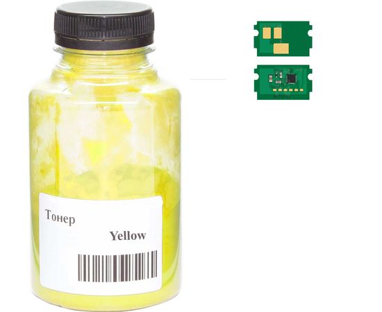 Купить Тонер+чип АНК для Kyocera Mita ECOSYS P5021/P5521, TK-5220 ( тонер АНК, чип АНК) бутль 30г Yellow (3203559) по лучшей цене