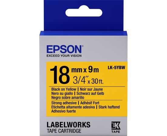 Купить Картридж с лентой Epson для для LW-400/400VP/700 Strng adh Black/Yellow 18mm x 9m (C53S655010) по лучшей цене