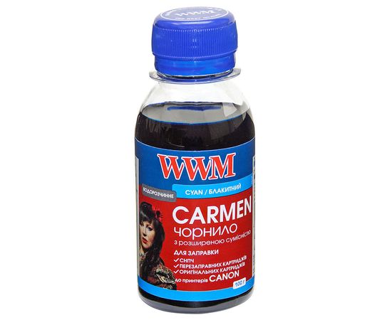 Купить Чернила WWM CARMEN для Canon 100г Cyan Водорастворимые (CU/C-2) универсальные по лучшей цене