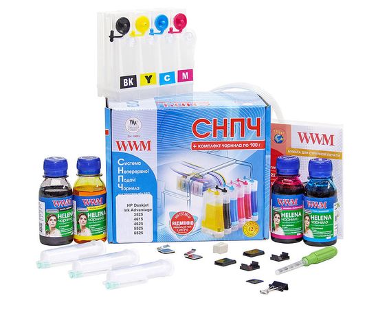 Купить Система непрерывной подачи чернил WWM для HP Universal №21/140/141 (IS.0405U) c универсальными чернилами HELENA по лучшей цене