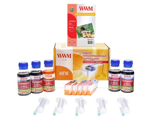 Купить Набор перезаправляемых картриджей WWM для Canon Pixma MG5440/MG5540/MG6440 (RC.CLI451ARC) с авточипами по лучшей цене