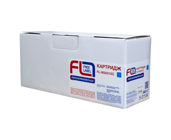 Купить Картридж совместимый HP 415X (W2031X) голубой, версия без чипа Free Label (FL-W2031XC) по лучшей цене
