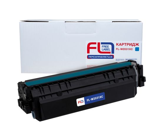 Купить Картридж совместимый HP 415X (W2031X) голубой, версия без чипа Free Label (FL-W2031XC) по лучшей цене