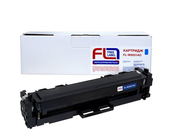 Купить Картридж совместимый HP 415A (W2031A) голубой, версия без чипа Free Label (FL-W2031AC) по лучшей цене