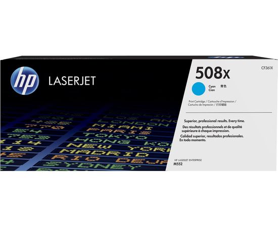 Купить Картридж тонерный HP 508X для Enterprise M552/553 9500 копий Cyan (CF361X) повышенной емкости по лучшей цене