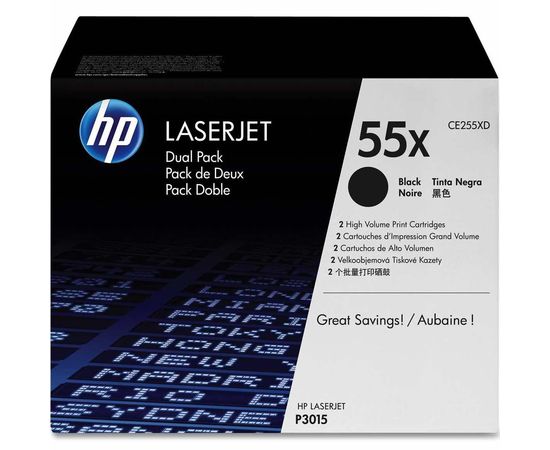 Купить Картридж тонерный HP 55XD для LJ P3015 2x12500 копий Black (CE255XD) двойная упаковка по лучшей цене