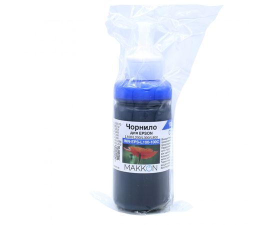Купить чернила для Epson L100/L200/L300/L800 100 мл Makkon cyan по лучшей цене