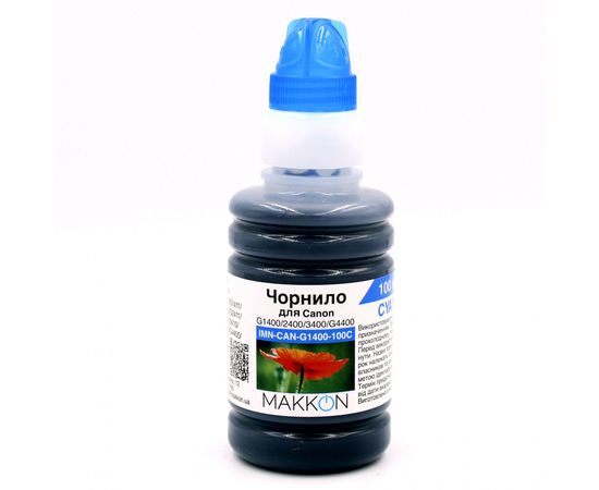 Купить чернила для Canon G1400/2400/3400/G4400 100 мл Makkon cyan по лучшей цене