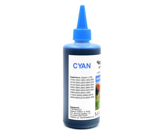 Купить чернила для Epson L100/L200/L300/L800 250 мл Makkon cyan по лучшей цене
