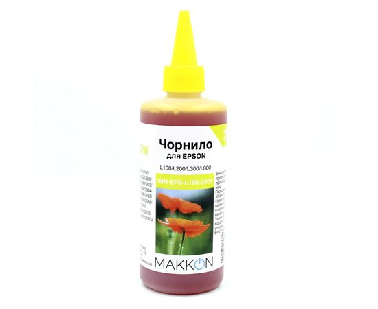 Купить чернила для Epson L100/L200/L300/L800 250 мл Makkon yellow по лучшей цене