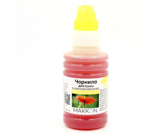 Купить чернила для Canon G1400/2400/3400/G4400 100 мл Makkon yellow по лучшей цене