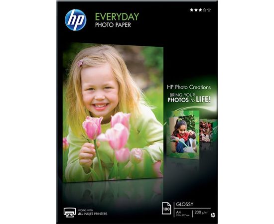 Купить Фотобумага HP Everyday Semi-Glossy Photo Paper полуглянцевая 200г/м кв, A4, 100л (Q2510A) по лучшей цене