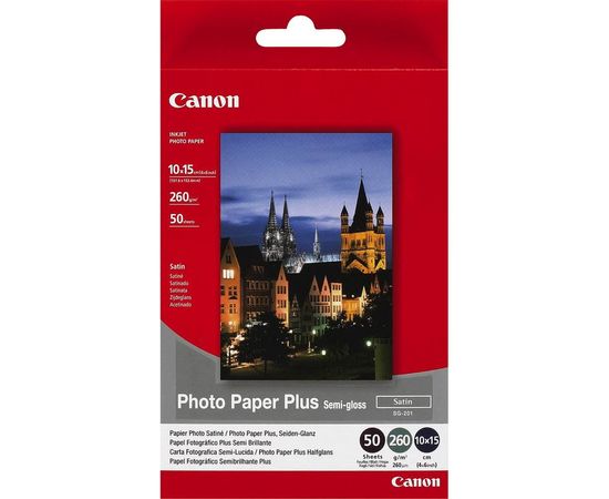 Купить Бумага Canon Photo Paper Plus Semi-gloss SG-201 260 г/м2, 10см x 15см, 50л (1686B015) по лучшей цене