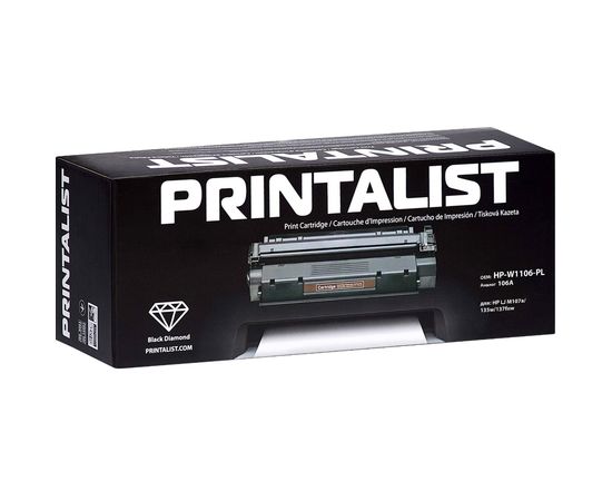 Купить Картридж Printalist HP LJ M107a/135w/137fnw, 106A Black (HP-W1106-PL) по лучшей цене