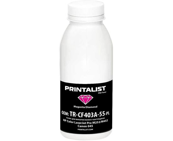Купить Тонер PRINTALIST для HP CLJ Pro M252/M452, Canon 045 бутль 50г Magenta (TR-CF403A-55-PL) по лучшей цене
