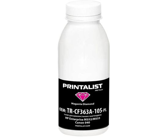 Купить Тонер PRINTALIST для HP Enterprise M552/M553, Canon 040 бутль 105г Magenta (TR-CF363A-105-PL) по лучшей цене