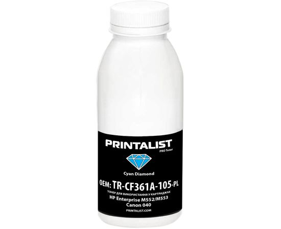 Купить Тонер PRINTALIST для HP Enterprise M552/M553, Canon 040 бутль 105г Cyan (TR-CF361A-105-PL) по лучшей цене