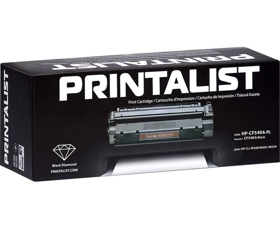 Купить Картридж тонерный PRINTALIST для HP CLJ M280/M281/M254 аналог CF540A Black (HP-CF540A-PL) по лучшей цене