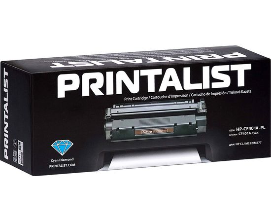 Купить Картридж тонерный PRINTALIST для HP LJ M252/M277 аналог CF401A Cyan (HP-CF401A-PL) по лучшей цене