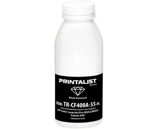 Купить Тонер PRINTALIST для HP CLJ Pro M252/M452, Canon 045 бутль 60г Black (TR-CF400A-55-PL) по лучшей цене