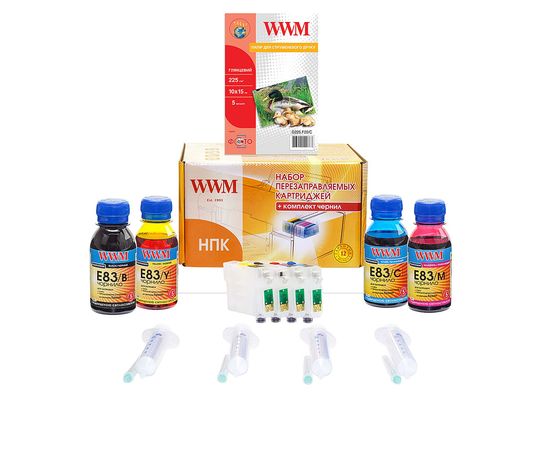 Купить Набор перезаправляемых картриджей WWM для Epson Stylus TX210/TX219/TX410/TX419 (RC.T073N-1) с чернилами E83 с повышенной светостойкостью по лучшей цене