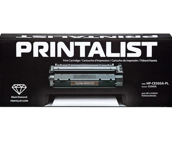 Купить Картридж тонерный PRINTALIST для HP LJ P2035/P2055d/2055dn аналог CE505A Black (HP-CE505A-PL) по лучшей цене