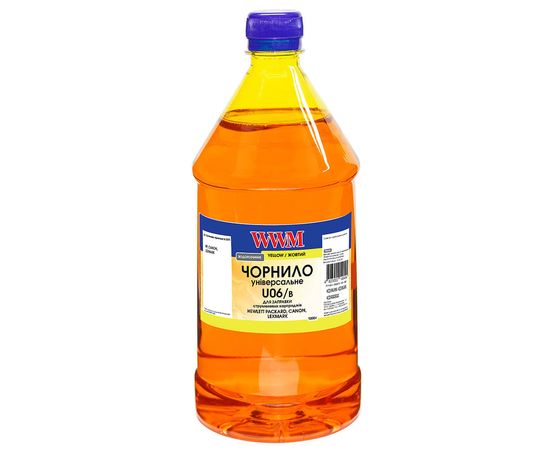 Купить Чернила WWM для Canon/HP/Lexmark 1000г Yellow Водорастворимые (U06/Y-4) универсальные по лучшей цене