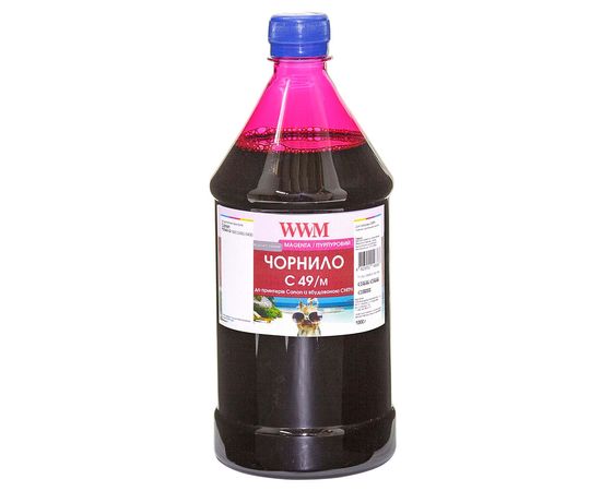 Купить Чернила WWM GI-490M для Canon Pixma G1400/2400/3400 1000г Magenta Водорастворимые (C49/M-4) по лучшей цене