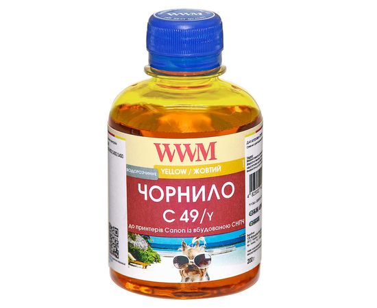 Купить Чернила WWM GI-490Y для Canon Pixma G1400/2400/3400 200г Yellow Водорастворимые (C49/Y) по лучшей цене