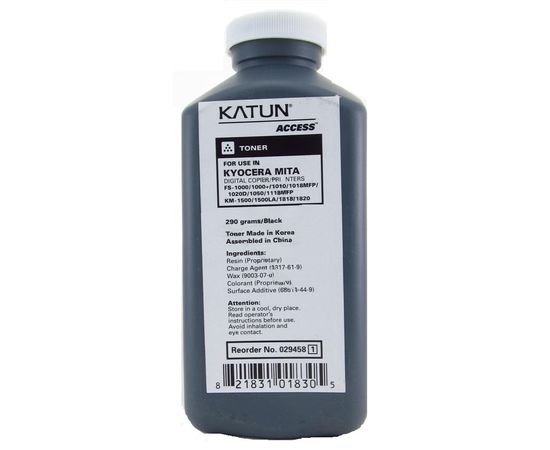 Купить Тонер KATUN Kyocera FS-1010/1028/1030/1100/1120/1128/1130/1300/1320/1350/1370/ECOSYS P2035/2135/M2030/2035/2530/2535/KM-1500/1815/1820/Utax 1128/5130/5235/TK-18/100/130/140/160/170/1130/1140, 290г/банка по лучшей цене