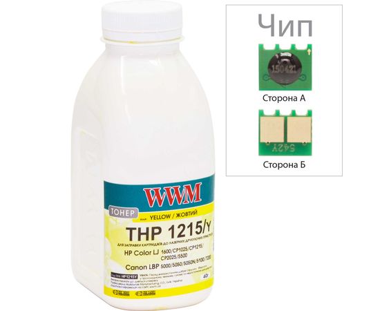 Купить Тонер+чип WWM для HP CLJ CP1025 ( тонер WWM, чип WWM) бутль 35г Yellow (TC1025Y) по лучшей цене