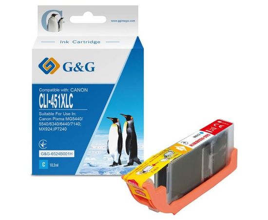 Купить Картридж G&G для Canon Pixma MG5440/MG6340/MG7240 аналог 6524B001 Cyan (G&G-6524B001H) по лучшей цене