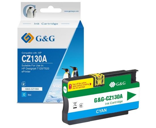 Купить Картридж G&G для HP Designjet T120/T520 ePrinter Cyan (G&G-CZ130A) по лучшей цене