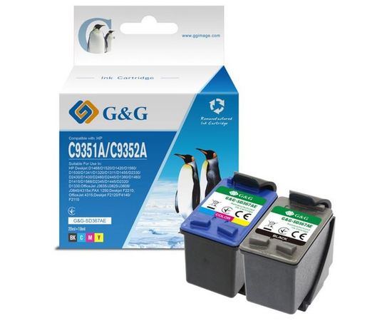 Купить Картридж G&G для HP No.21/22 DJ3920/3940, PSC1410 B/C/M/Y (G&G-SD367AE) по лучшей цене