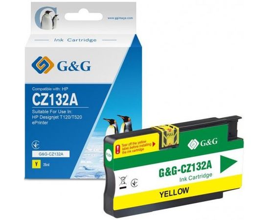 Купить Картридж G&G для HP Designjet T120/T520 ePrinter Yellow (G&G-CZ132A) по лучшей цене