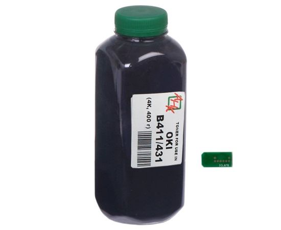 Купить Тонер+чип АНК для OKI B431 ( тонер АНК, чип АНК) бутль 400г Black (1401335) по лучшей цене