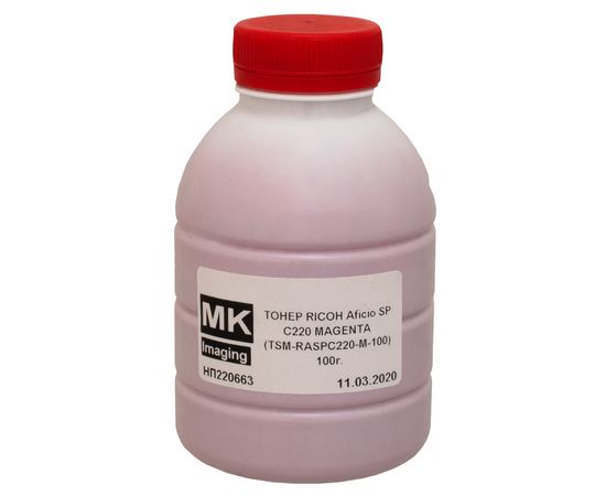 Купить Тонер Ricoh Aficio SP C220 флакон, 100 г, пурпурный Delacamp/MK Imaging (TSM-RASPC220-M-100) по лучшей цене