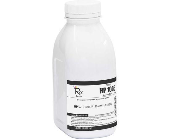 Купить Тонер RC для HP LJ P1005/P1505/M1120/1522 бутль 60г Black (RC801-D-60) по лучшей цене