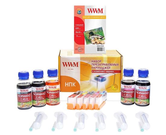 Купить Набор перезаправляемых картриджей WWM для Canon Pixma MG5740/6840 (RC.CLI471ARC) с чипами по лучшей цене