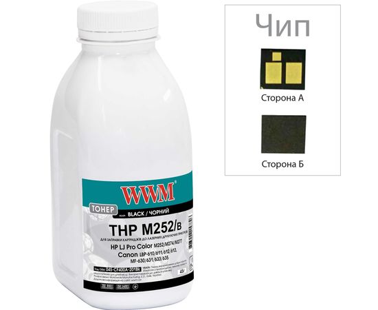 Купить Тонер+чип WWM для HP LJ Pro M252, Canon 045 бутль 45г Black (045-CF400A-201Bk) по лучшей цене