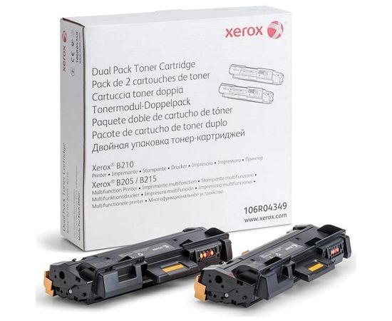 Купить Тонер-картридж Xerox B205/B210/B215 Black 2x3K (106R04349) по лучшей цене