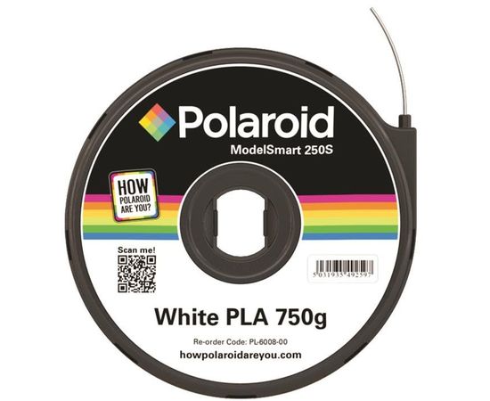 Купить Пластик для 3D-принтера Polaroid PLA 1.75мм/0.75кг ModelSmart 250s, white (3D-FL-PL-6008-00) по лучшей цене