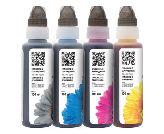 Купить Комплект чернил Epson 103 специальные 4х100 мл, флакон OneKey (1K), водорастворимые, BK/C/M/Y Barva (E103-1K-MP) по лучшей цене