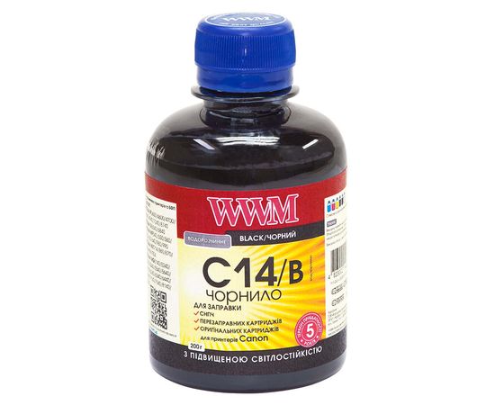 Купить Чернила WWM для Canon CLI-451Bk/CLI-471Bk 200г Black Водорастворимые (C14/B) светостойкие по лучшей цене