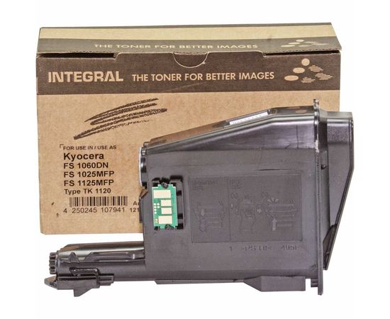 Купить Туба с тонером Integral для Kyocera-Mita FS-1060/1025/1125 аналог TK-1120 Black (12100121C) с чипом по лучшей цене