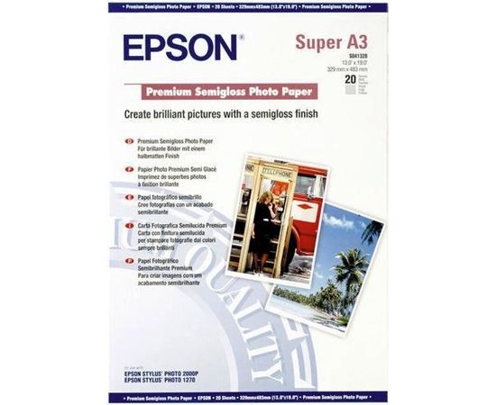 Купить Фотобумага Premium Semigloss А3+, 20 л Epson (C13S041328) по лучшей цене