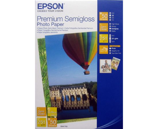 Купить Фотобумага Premium Semigloss 10х15 см, 50 л Epson (C13S041765) по лучшей цене