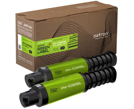 Купить Тонер-картридж совместимый HP 103AD (W1103AD) двойная упаковка Green Label Patron (PN-103ADGL) по лучшей цене